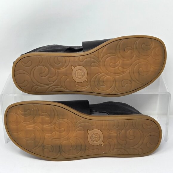 BORN IWA Black Sandals Womens 9 Zip Open Toe Flat Casual Boho Gladiator Comfort - Picture 7 of 8